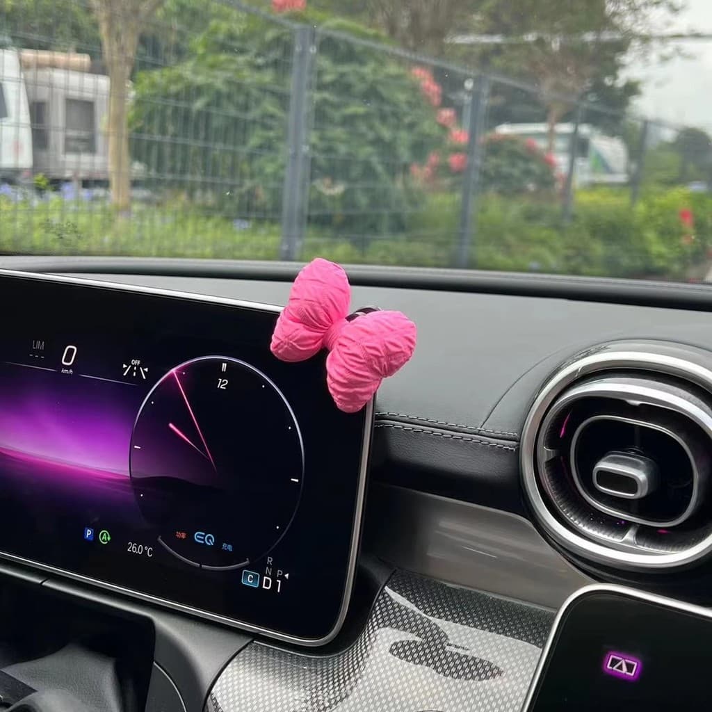 Bonito Bowknot decorações de carro ornamentos Interior criativo poderoso gancho pegajoso feminino criativo suprimentos d