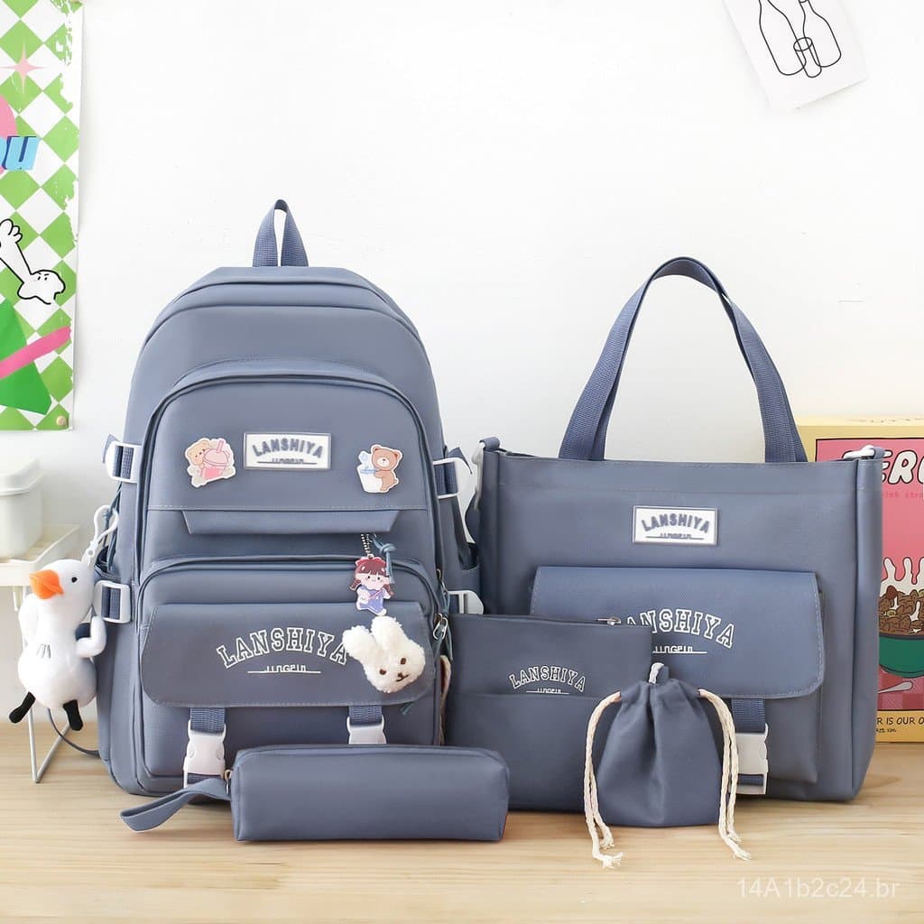Nova mochila escolar estilo coreano Harajuku, de grande capacidade e design casual e moderno para meninas do ensino médi