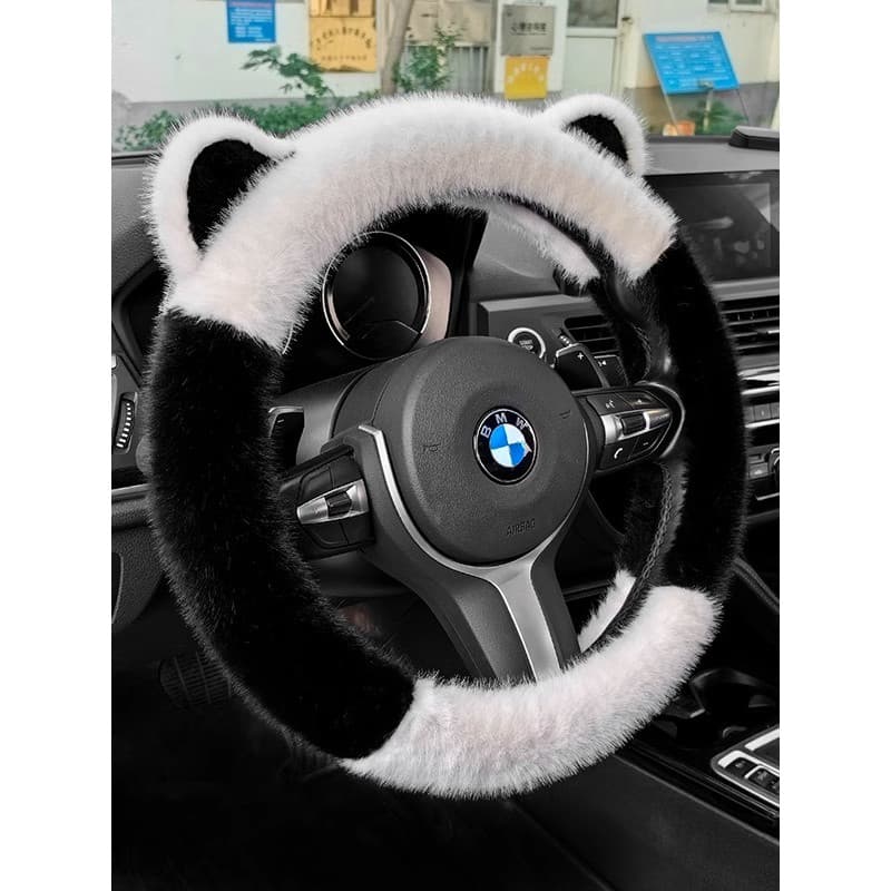 Versão coreana capa de volante de orelha de pelúcia inverno quente à prova de frio influenciador deusa capa de alça de c