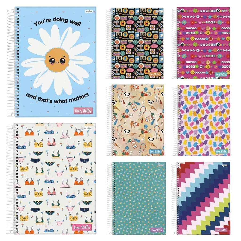 Caderno Universitário Capa Dura 10 Matérias 160 Folhas Stella Jandaia