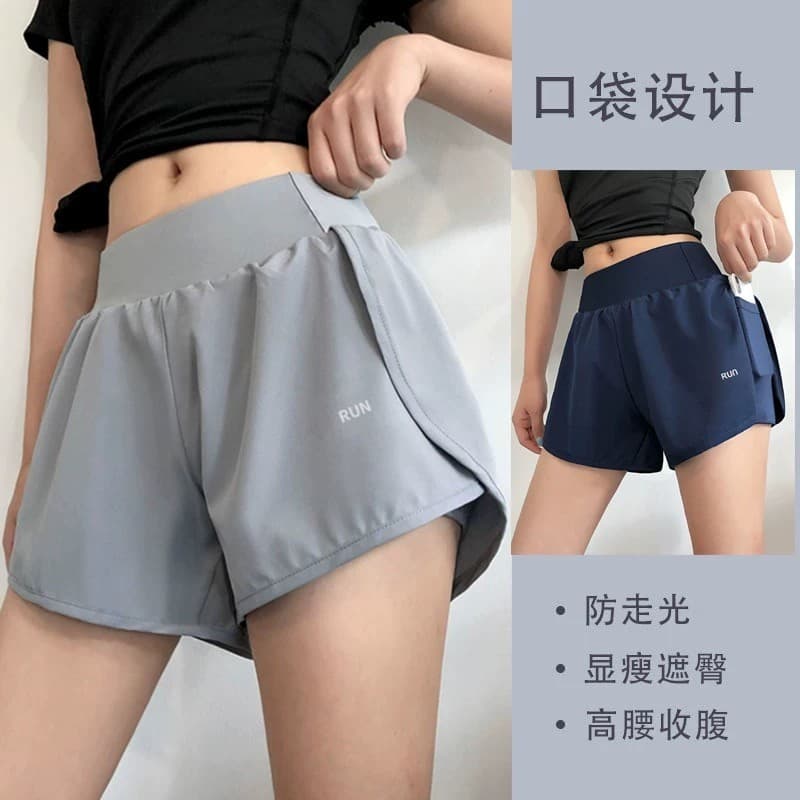 Shorts esportivos femininos verão de secagem rápida correndo basquete calças de Fitness Anti-exposição calças de três po