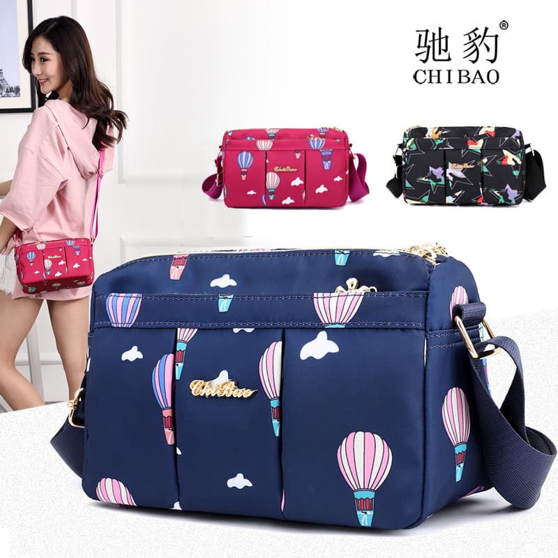 Bolsa mensageiro feminina de ombro, bolsa pequena de Nylon para idosos de meia-idade
