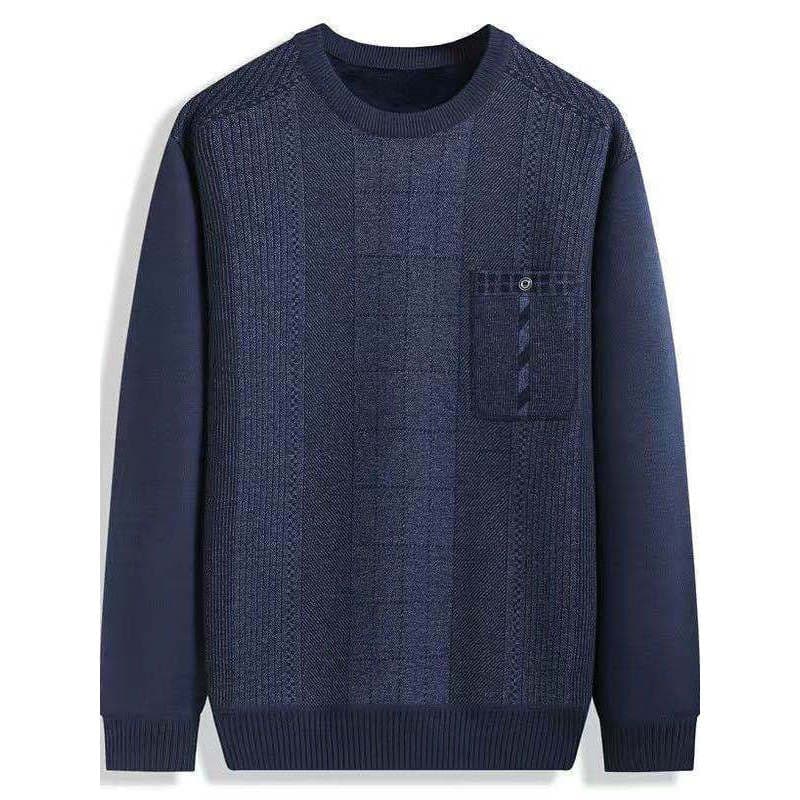 Novo estilo Jacquard camisola roupas de inverno escovado engrossado quente em torno do pescoço de manga comprida camisa