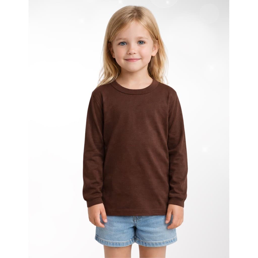 Camiseta Infantil Manga Longa Menina Algodão Leve Confortável Dia a Dia Não Esquenta