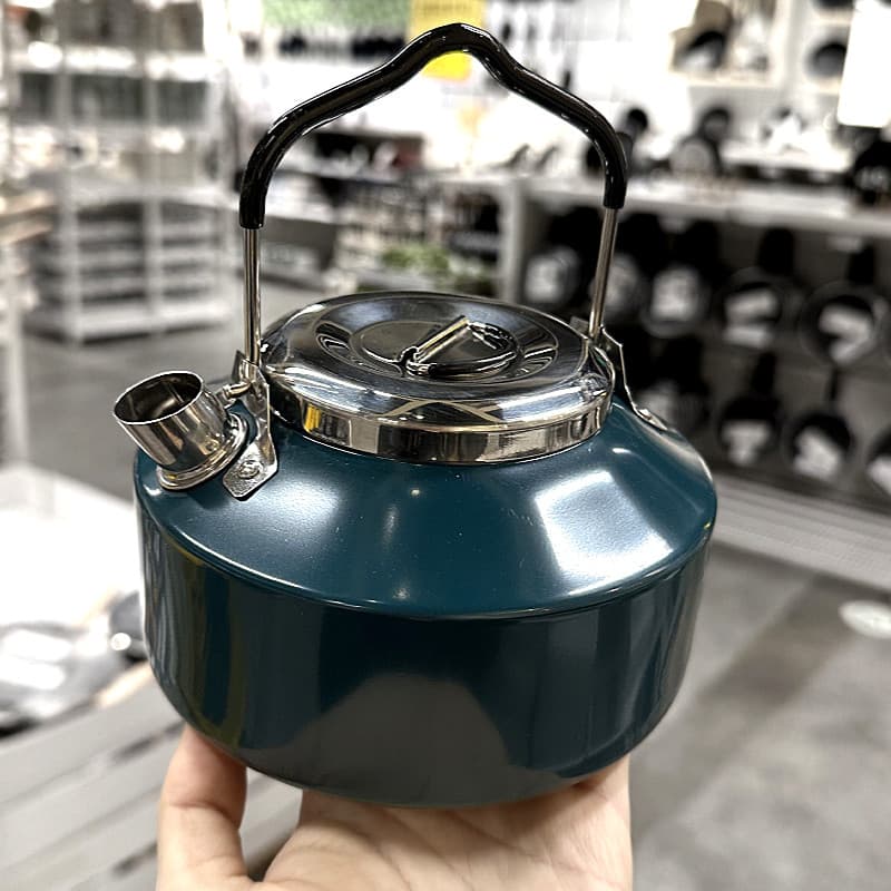Chaleira de aço inoxidável ao ar livre cassete fogão chá beber chá especial acampamento bule fogo aberto conjunto portát