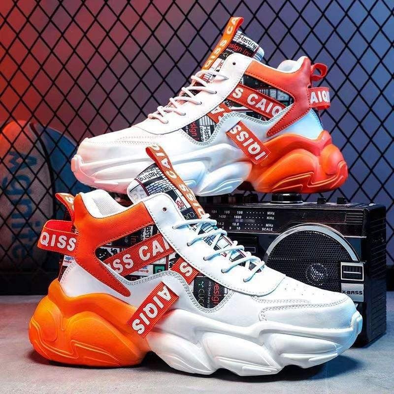 Tênis Casuais Masculinos de Cano Alto para Basquete e Corrida com Solas Grossas MHUQ PXSO LSAK VSO3
