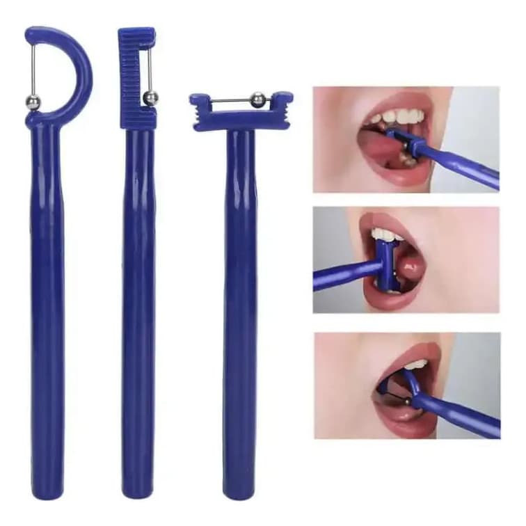 Kit 3 Exercitador Lingual Ergonômico Mobilidade Fortalece Fala Pronúncia
