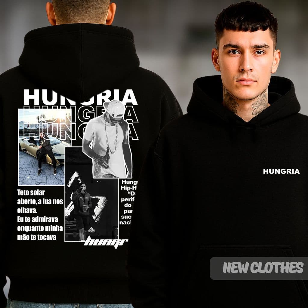 Moletom Canguru Hungria Hip Hop Unissex Rap Nacional Cama De Casal Trap Quebrada DF