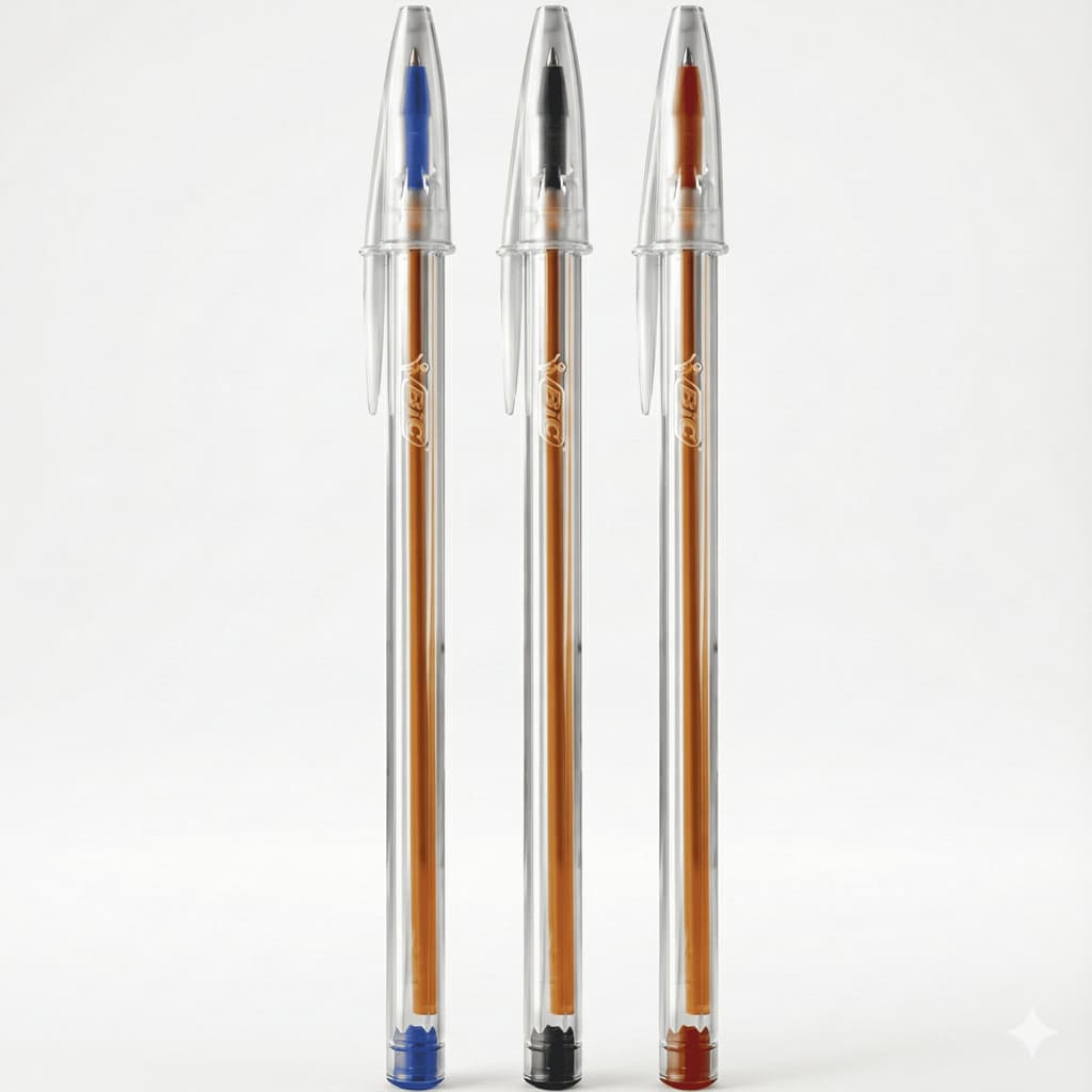 Kit 3 Canetas Bic Cristal Precisão Ponta Fina 0.8mm Az/ Vm / Pt