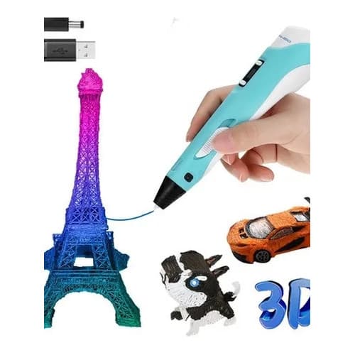 Caneta 3D Impressora Manual Infantil e Adulto Com Filamentos DIY Filamento Plastico Tela LCD 3D PEN