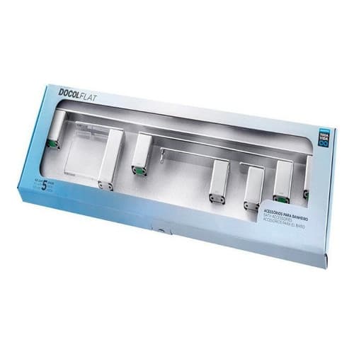 Kit De Acessórios Docol Flat 1014106 Cromado Prateado