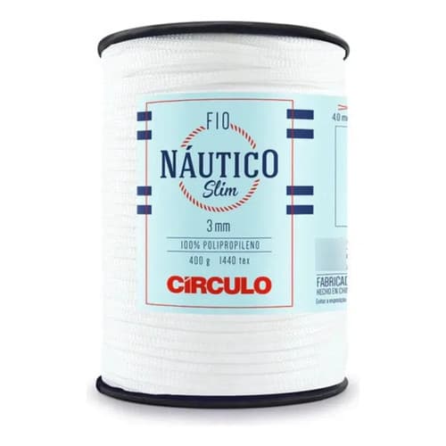 Fio Náutico Slim 3mm Círculo 400g Polipropileno Branco/ 8001