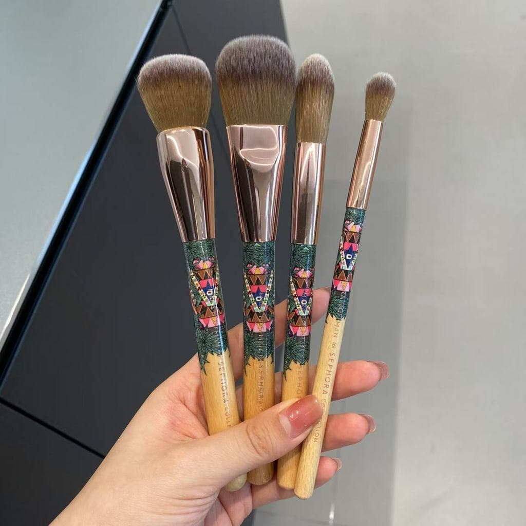 Modelo de junta!Sephora Conjunto de pincéis de maquiagem Pincel 4pcs Pincel de base Pincel de Blush Pincel de destaque P