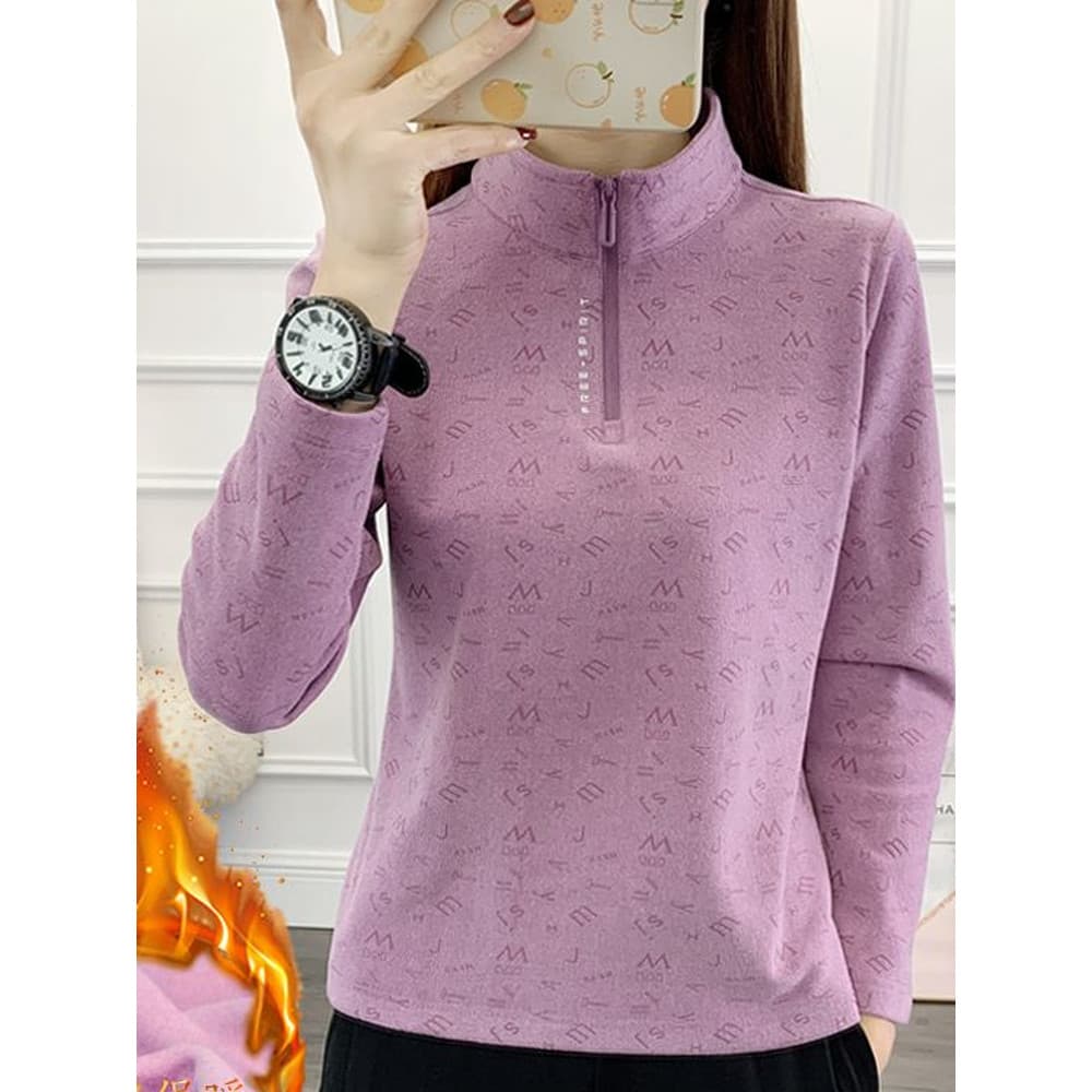 Ao ar livre estiramento esportes jaqueta de lã feminina topo quente de manga comprida camiseta feminina escovado veludo