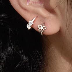 [Fedsolife Earrings] Brincos de Flor Oca para Mulheres, Design Único, Acessórios Simples, Frescos e Simples
