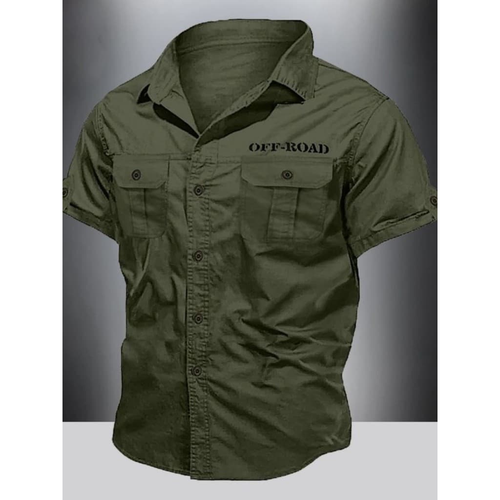 Camisa de trabalho de verão masculina de manga curta solta algodão fino Casual topo estilo japonês Street Wear bolso dup