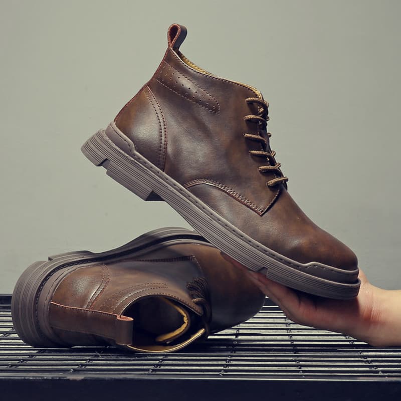 Martin botas masculinas outono respirável de alta qualidade versão coreana meados de topo botas gerais inverno quente de