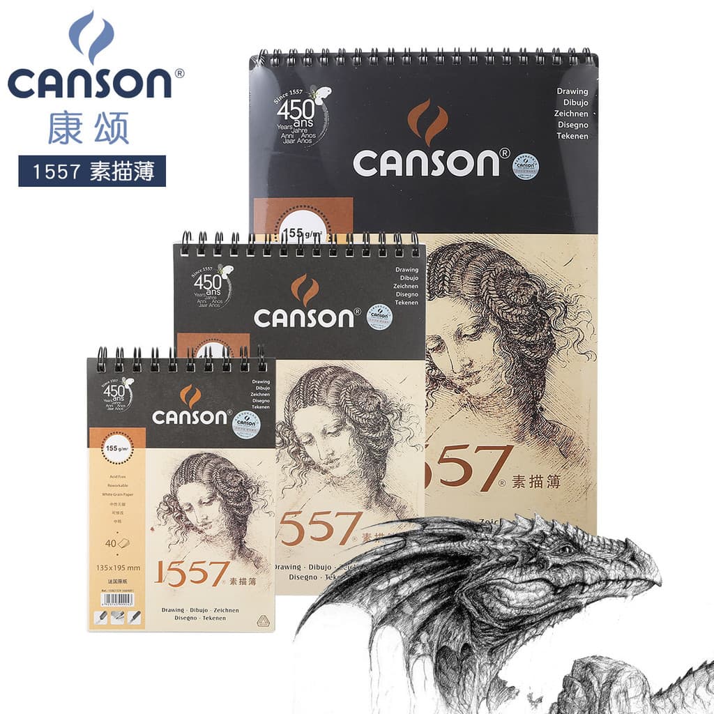 Canson 1557 sketchbook 16k bobina sketchbook 32K 8k em branco sketchbook arte estudante livro pintado à mão 155g
