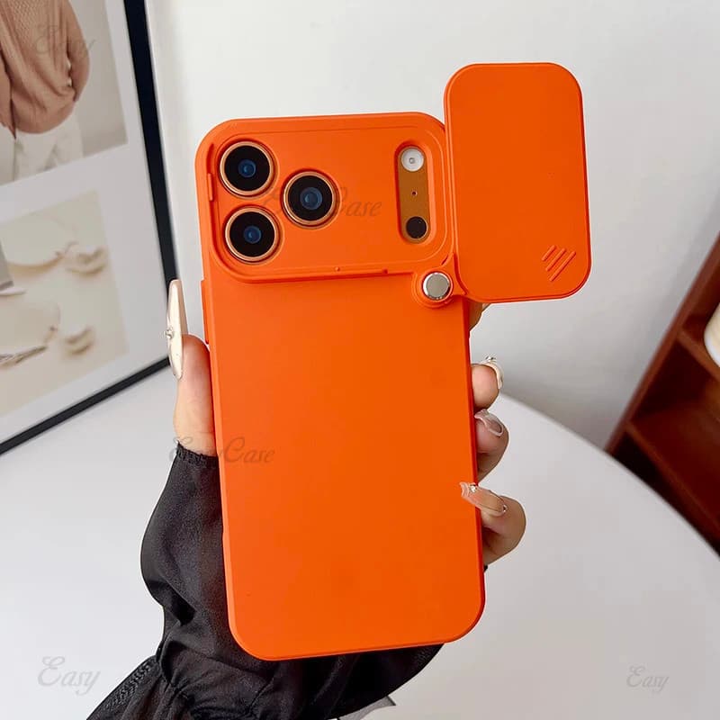 Adequado para iPhone 17 Air 17 Pro Max Capa de telefone de Silicone macio com proteção de lente de câmera deslizante, am