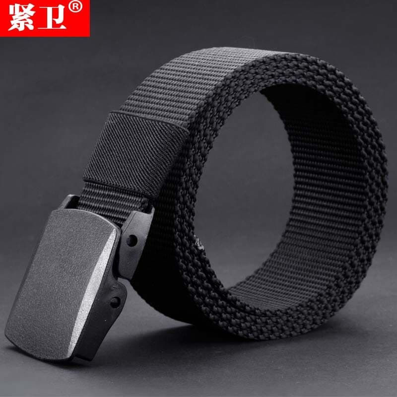 Cinto tático de lona para pássaros, cinto masculino com fivela suave automática, cinto com fivela de plástico sem Metal