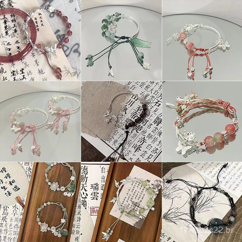 Nova pulseira de bambu estilo chinês com borboleta para mulheres, joia tradicional chinesa, de alto apelo estético, adeq