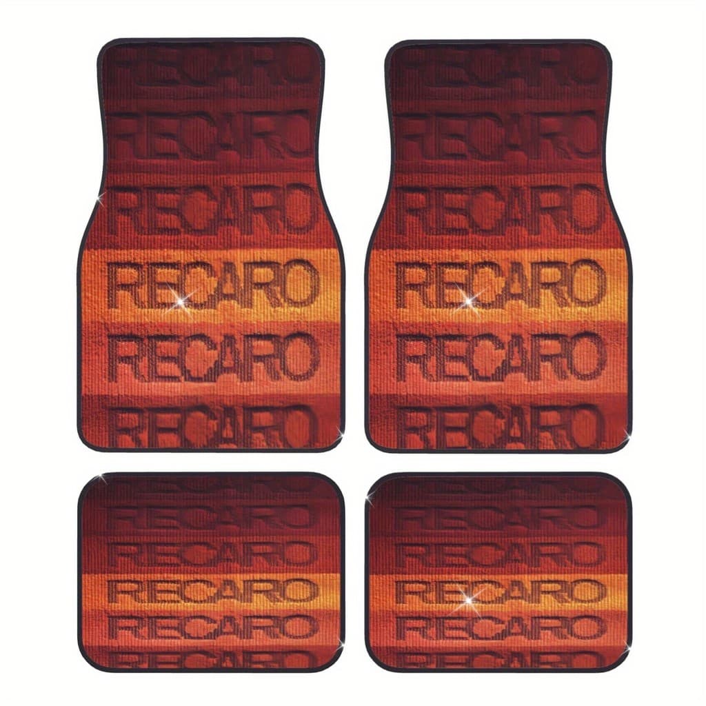 4 Peças De Tapetes De Carro SUV Com Tema De Letras RECARO-Design Moderno E Durável , Adequados Para Todas As Estações As