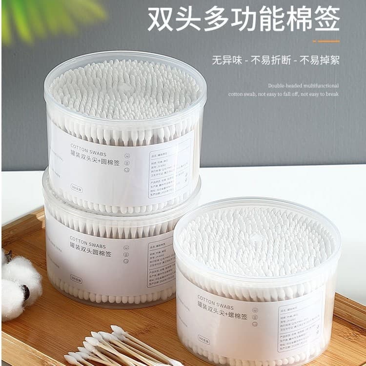 Cotonetes de algodão de duas cabeças para colheita de orelhas Maquiagem Cotonetes de guardanapo sanitário descartáveis C