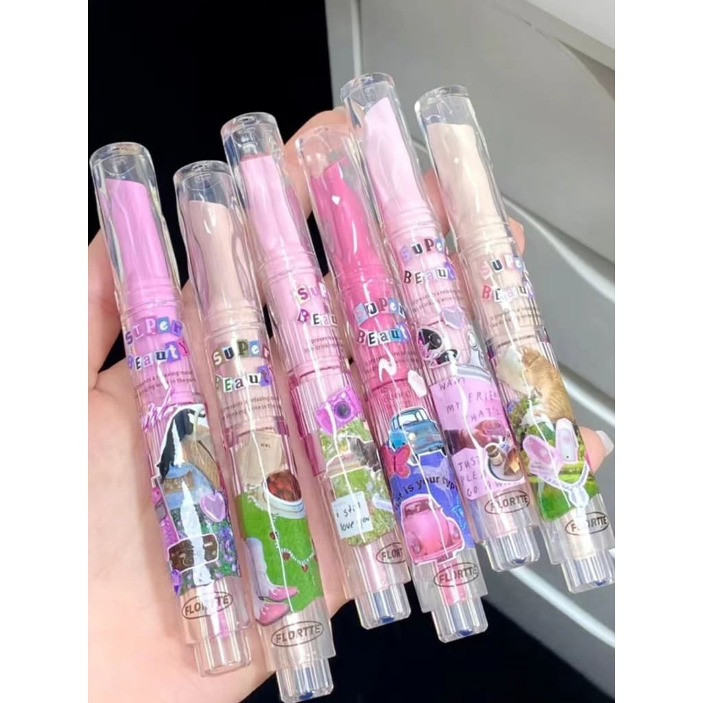 Novo produto!FLORTTE/FLORTTE Meria Solid Lip Gloss Lip Glaze Batom Batom Hidratante Duradouro
