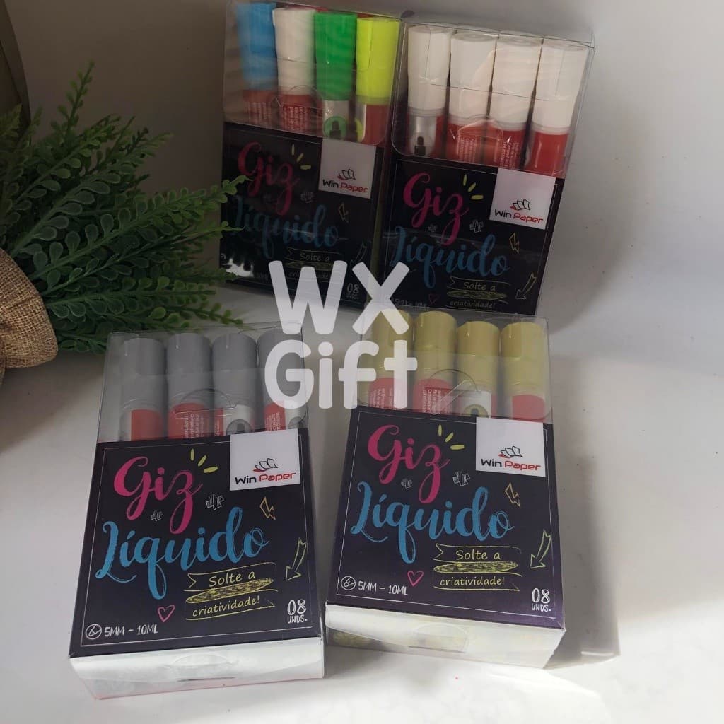 Revenda Giz Líquido 5mm e 10ml 8 Unidades - Win Paper / WX Gift