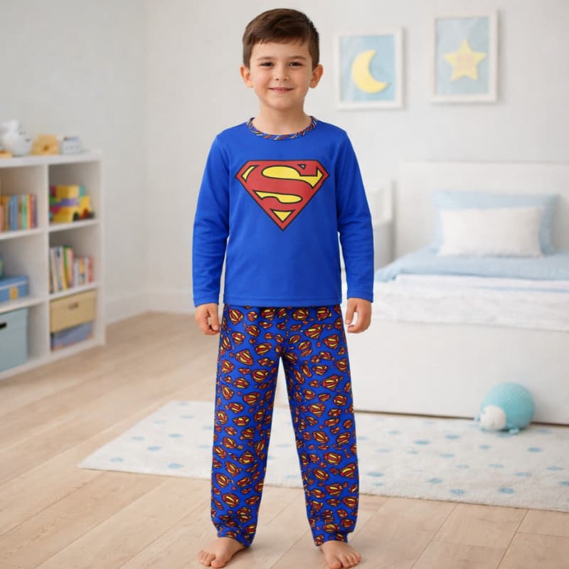 Pijama Infantil Menino Personagem Manga Longa Conjunto Roupa de Dormir 4 6 8 10 Anos Confortável |851| Lançamento