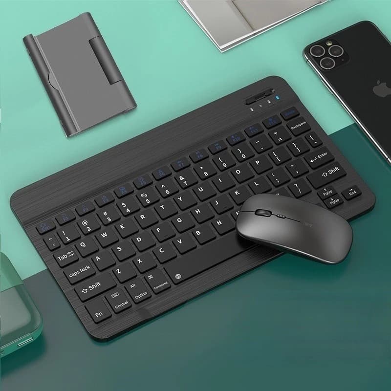 Kit Teclado e Mouse Sem Fio Bluetooth Colorido Macaron Para PC iPad Tablet Notebook iOS Android Windows 6732