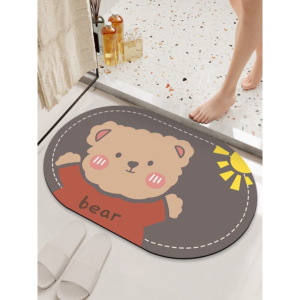 Tapetes absorventes de lama diatomácea para banheiro, antiderrapantes, para pés de banheiro, porta de chuveiro, pés, pod