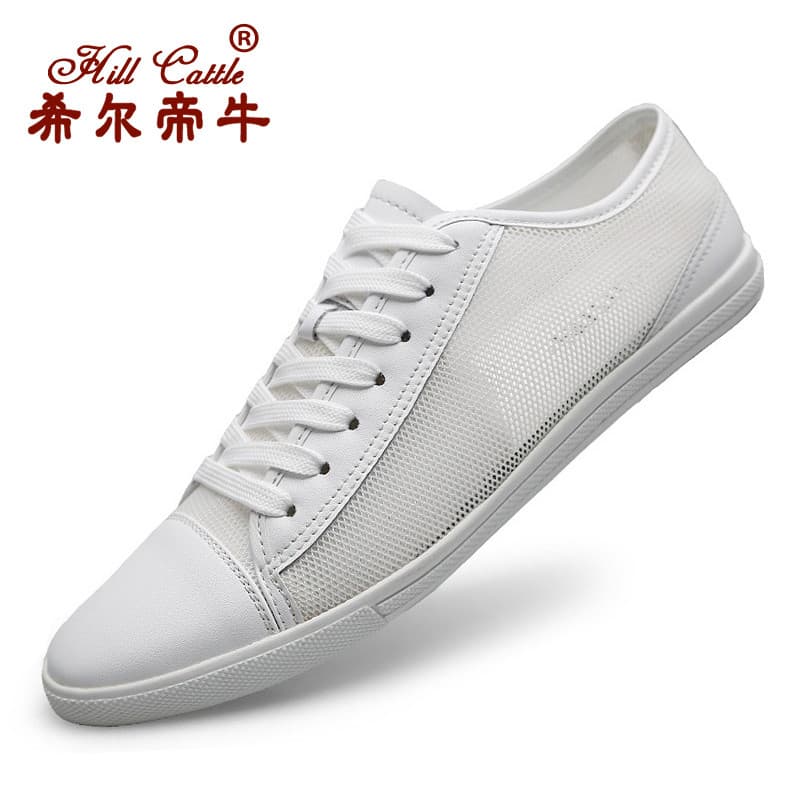 Desodorante sapatos de malha respirável sapatos de malha oca verão All-Match sapatos brancos de couro genuíno sapatos ca