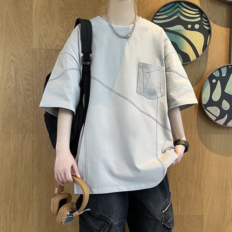 Camiseta masculina de manga curta de algodão de qualidade 2025 verão na moda roupas soltas Street Wear estudante camiset