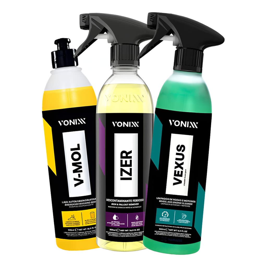 Kit Vonixx Shampoo V-mol Izer Vexus Limpa Rodas Motor 500ml