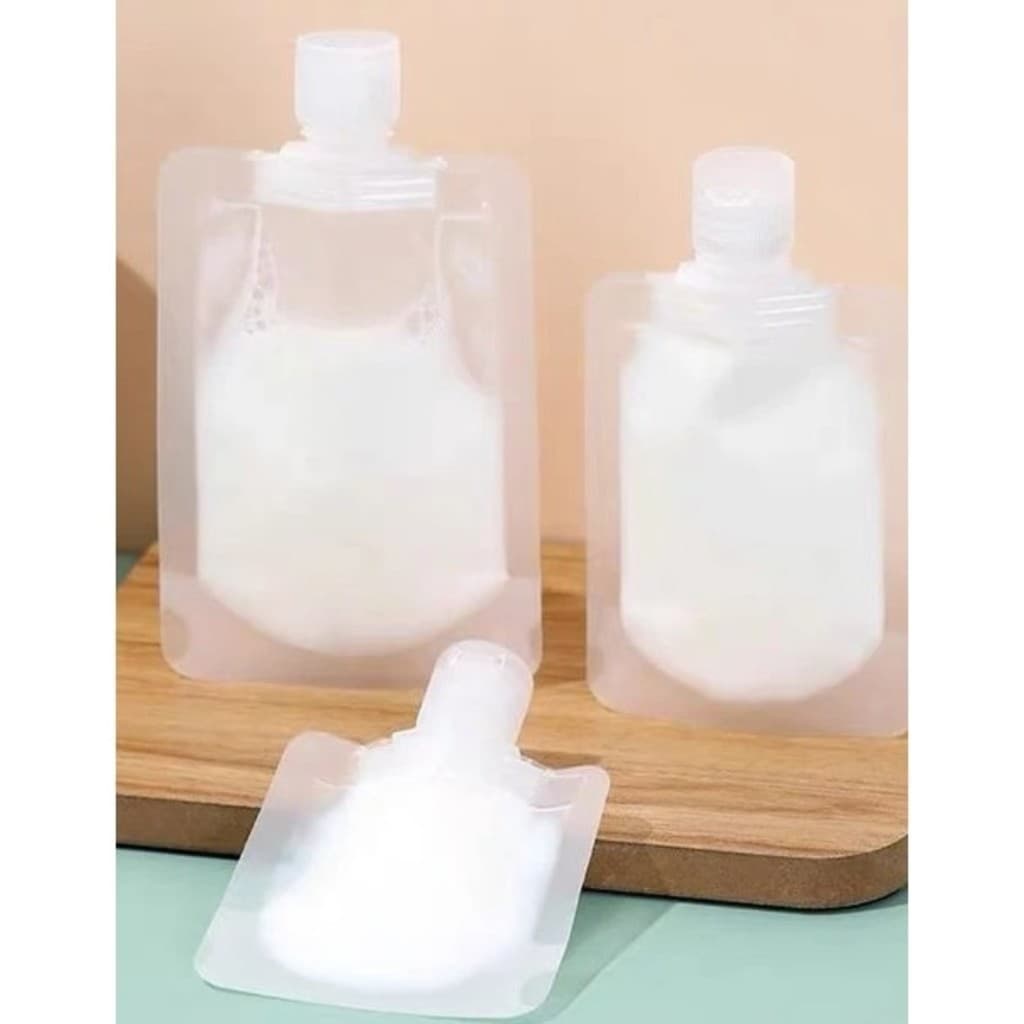 KIT 6PCS saco frasco multiuso plástico 100ml/50ML para amostras de embalagem de loção dobrável para viagem álcool