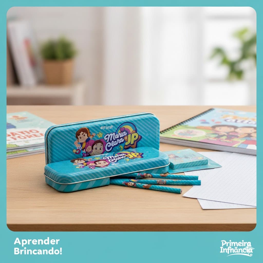 Kit Escolar Completo Infantil Com Estojo Acessorios Escolar Maria Clara e JP Volta as aulas