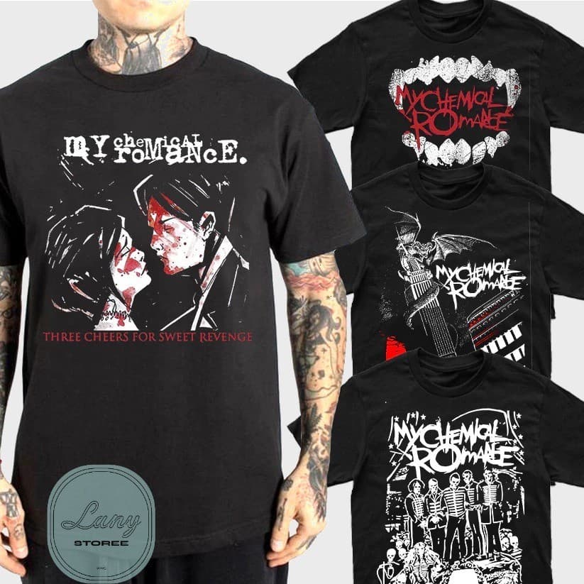 Camiseta Básica Rock Banda My Chemical Romance Camisa 100% Algodão Streetwear Temos Plus Size