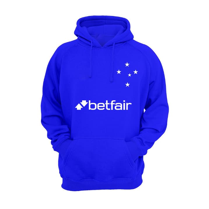 Moletom Masculino Cruzeiro Esporte Clube Busa de Frio Unissex Confortável Agasalho Esportivo Tecido Flanelado Básico