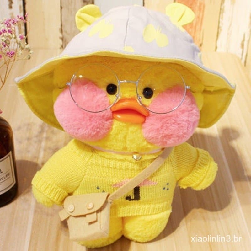 30CM Rosa LaLafanfan Kawaii Café Mimi Pato Amarelo Brinquedo de Pelúcia Boneca Fofa Bonecas de Animais Macios Brinquedos
