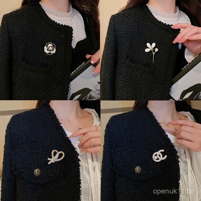 Broche geométrico de flor com pérolas banhado a ouro verdadeiro, alfinete de luxo leve e sofisticado para ternos, acessó