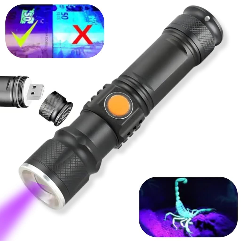 Lanterna De Led Potente Luz Negra Ultravioleta Uv Escorpião