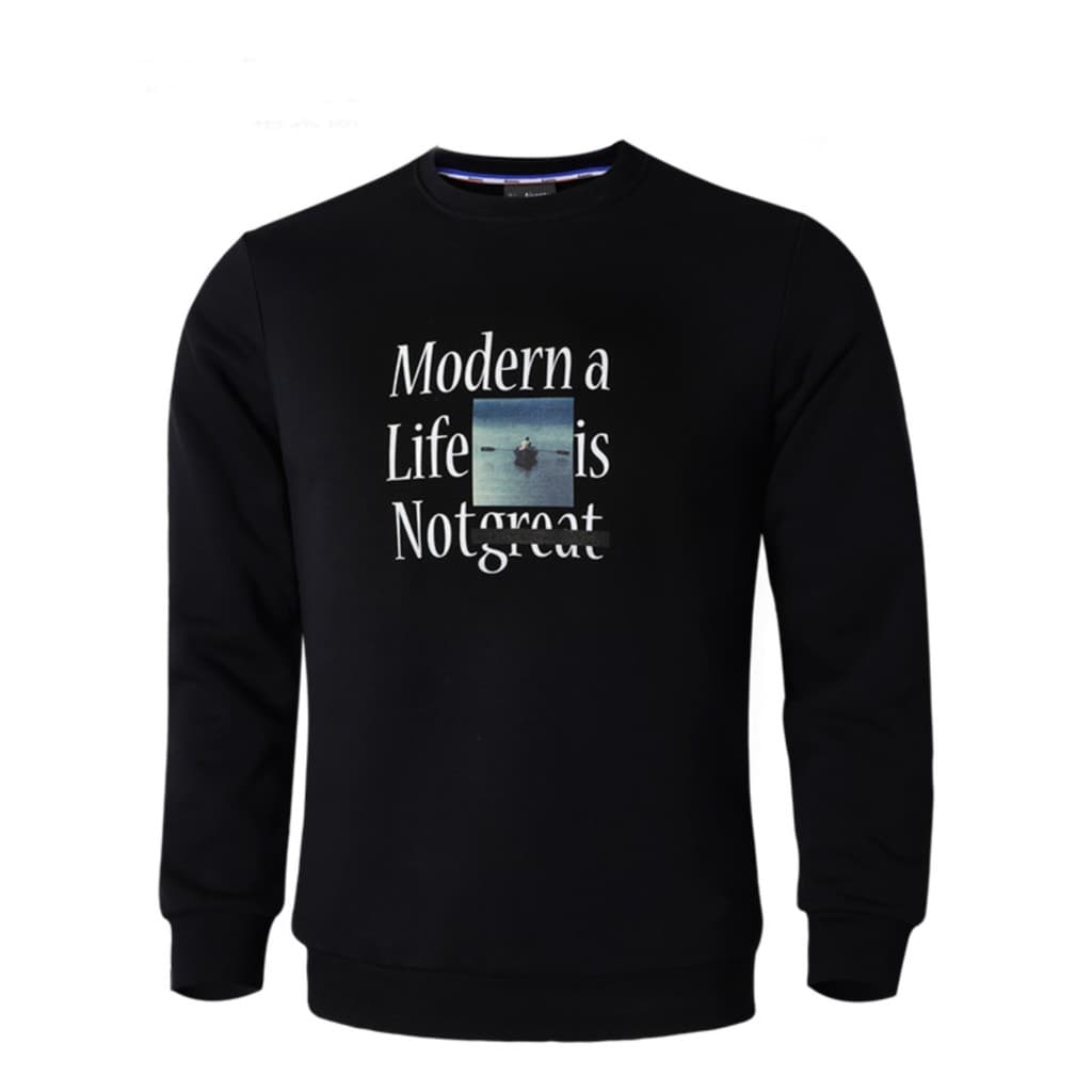 Street Wear engrossado lã de uma peça 420g inverno algodão quente respirável masculino Casual impresso moletom em torno
