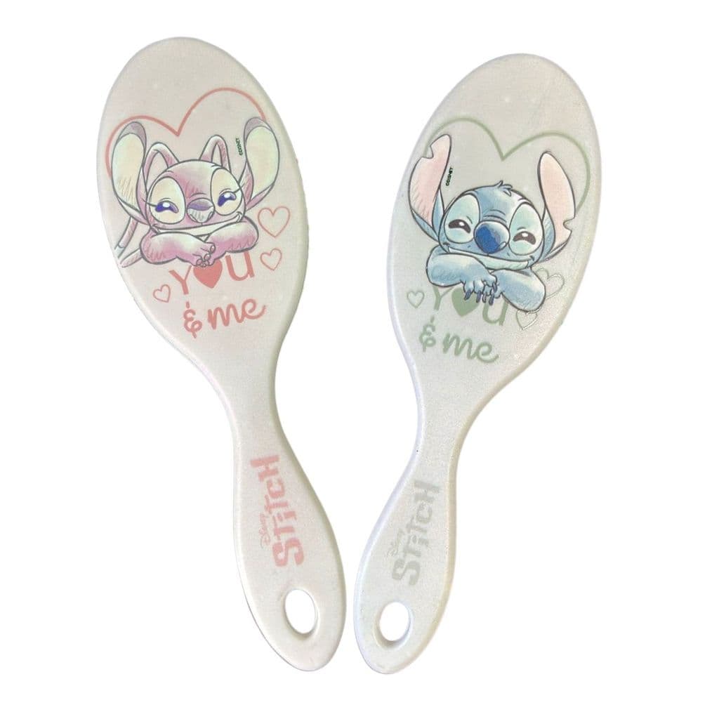 Kit 2 Escovas De Cabelo Stitch & Angel You And Me Marco Boni