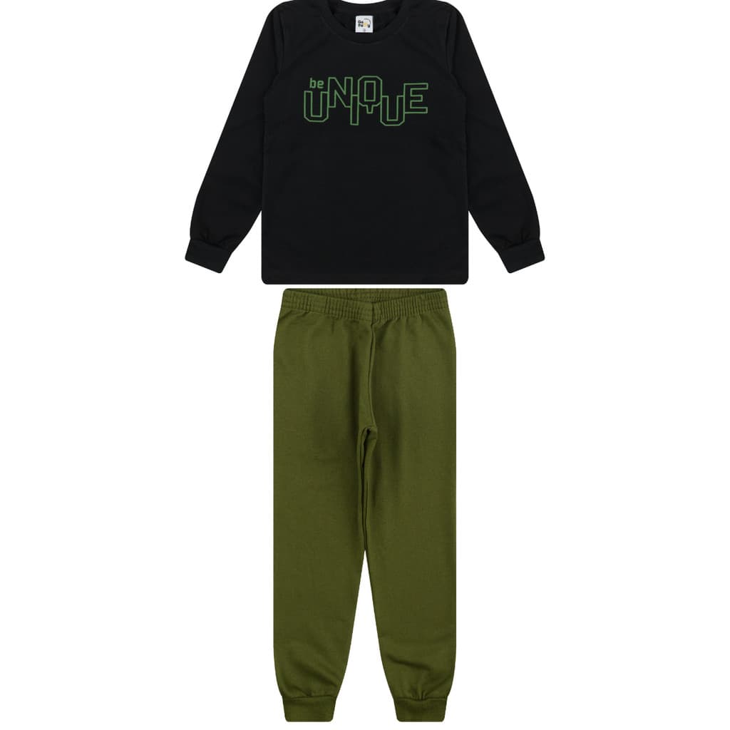 Conjunto Masculino Blusa Em Meia Malha Be Unique e Calça Moletom