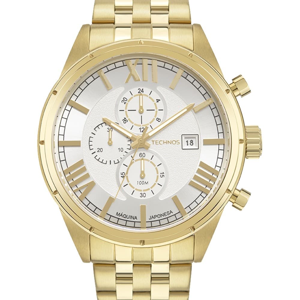 Relogio Technos Masculino Grandtech Dourado JS15FW 1D