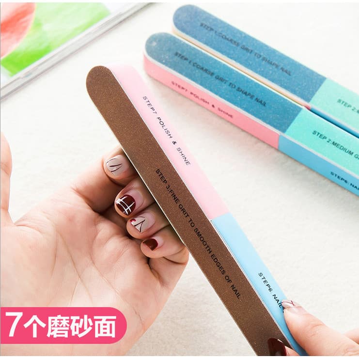 Tira de polimento de unhas, arquivo de polimento de seis lados, conjunto de ferramentas de Manicure, impressão dupla fac
