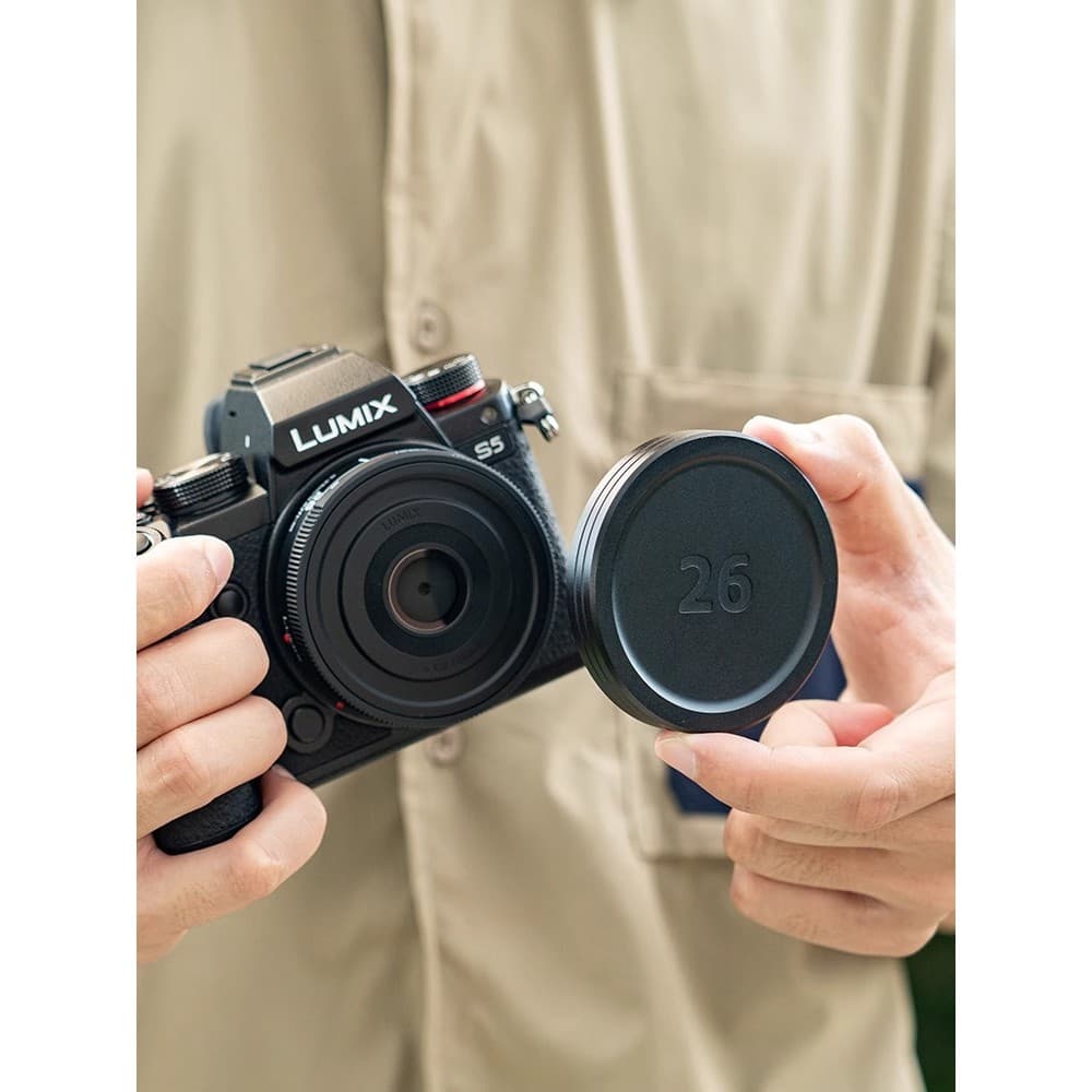JJC adequado para panasonic 26mm F8 tampa de lente Metal panasonic S-R26GK foco fixo portátil L montagem lente acessório