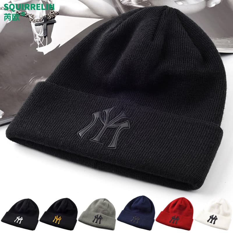 Chapéu de lã masculino inverno outono inverno 2025 novo estilo forro de lã na moda quente inverno chapéu de malha femini