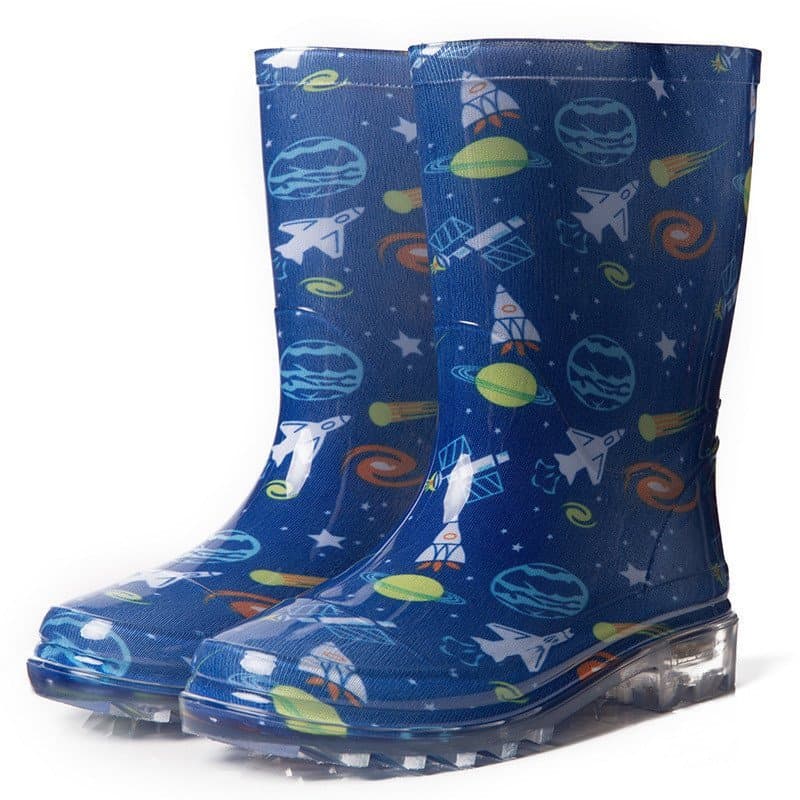 Botas de chuva infantis, calçados impermeáveis e antiderrapantes para primavera e outono, botas de cano médio para menin